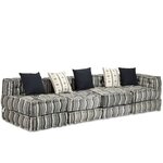vidaXL Pouf modulaire à 4 places Gris rayé Tissu