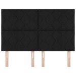 vidaXL Tête de lit avec des lumières à LED Réglable Noir 144 cm tissu