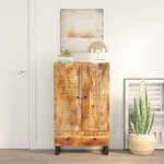 vidaXL Buffet haut avec tiroir 60x33x100cm bois massif manguier et fer