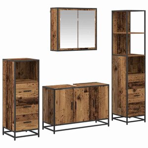 vidaXL Ensemble de mobilier de salle de bain 4 Pièces Bois ancien