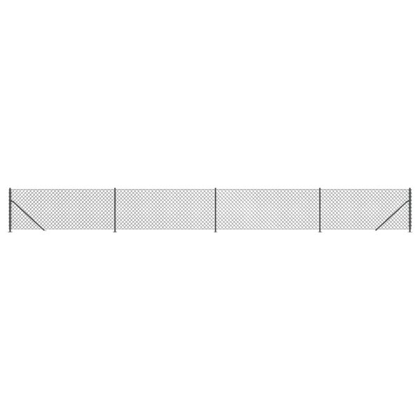 vidaXL Clôture à mailles losangées avec bride anthracite 1 1x10 m