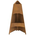 vidaXL Braise Marron 50 x 50 x 95 cm Acier résistant aux intempéries