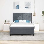 vidaXL Lit à ressorts avec matelas Gris foncé 160 x 200 cm Velours