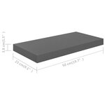 vidaXL Étagère murale flottante 4 Pièces Gris brillant 50x23x3 8 cm MDF
