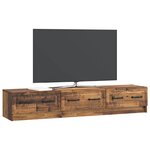 vidaXL Meuble TV 147 x 34 5 x 27 cm Bois ancien Bois d'ingénierie