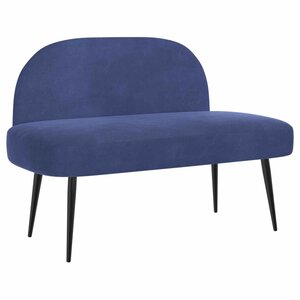 vidaXL Banc rembourré avec dossier Bleu police 110 x 60 x 76 cm