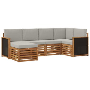 vidaXL Ensemble de canapé d'angle 5 Pièces Naturel et gris clair