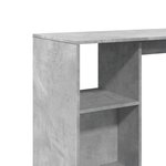vidaXL Table de bar avec étagère gris béton bois d'ingénierie