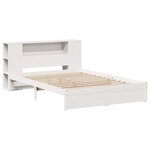 vidaXL Lit bibliothèque sans matelas blanc 120x200 cm bois pin massif