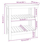 vidaXL Banc de travail Gris 78 5x50x80 cm Bois de pin massif