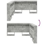 vidaXL Tête de lit de rangement Gris béton 140 cm Bois d'ingénierie