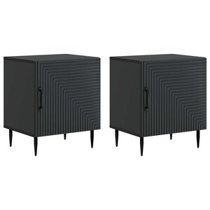 vidaXL Cabinet de chevet 2 pc Noir 43 x 34 5 x 50 cm Bois d'ingénierie