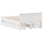 vidaXL Cadre de lit sans matelas avec tête de lit blanc 135x190 cm pin
