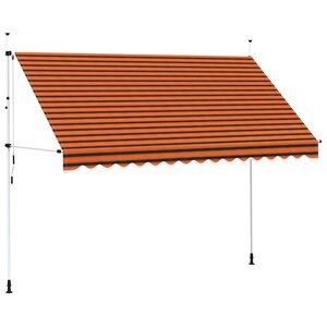 vidaXL Auvent manuel rétractable 350 cm Orange et marron