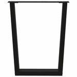 vidaXL Pieds de table à manger en V 3 pièces Noir 70 x (72-73 3) cm Acier