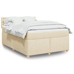 vidaXL Sommier à lattes de lit avec matelas Crème 160x200 cm Tissu