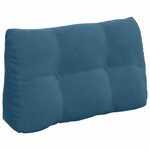 vidaXL Coussin de Dos Bleu 80 x 24 x 50 cm Velours