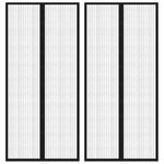 vidaXL Rideaux de porte anti-insectes 2 Pièces avec aimants noir 210x90cm