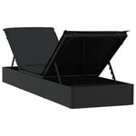 vidaXL Transats 2 Pièces avec table noir résine tressée