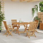 vidaXL Ensemble de salle à manger pour jardin 5 Pièces Marron Teck massif