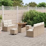 vidaXL Ensemble de canapé de jardin avec coussin 8 Pièces Beige et crème