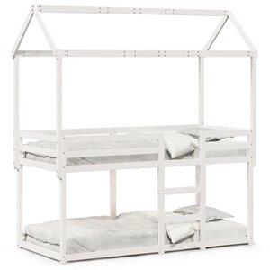 vidaXL Lit superposé sans matelas blanc 90x200 cm bois de pin massif