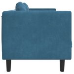 vidaXL Canapé avec coussins 2 places bleu velours