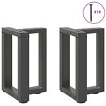 vidaXL Pieds de table basse en T  2 pièces  anthracite  28 x 25 x (42-43) cm  acier