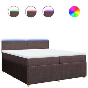 vidaXL Sommier à lattes de lit avec matelas Marron foncé 200x200 cm