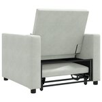 vidaXL Sofa-lit convertible 3-en-1 en velours gris clair