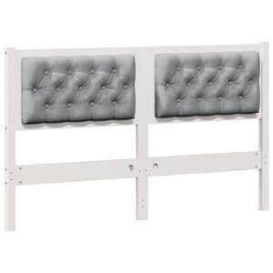 vidaXL Tête de lit Autre Blanc et gris clair 140 cm Bois massif en pin
