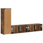 vidaXL Ensemble meuble TV 3 Pièces Chêne fumé Bois d'ingénierie