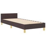 vidaXL Cadre de lit avec tête de lit Marron foncé 90 x 190 cm tissu
