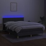 vidaXL Sommier à lattes de lit et matelas et LED Gris foncé 140x200 cm