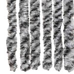 vidaXL Rideau anti-mouches gris et noir et blanc 90x200 cm chenille