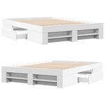 vidaXL Cadre de lit Blanc 140x190 cm bois d'ingénierie