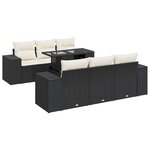 vidaXL Salon de jardin 7 Pièces avec coussins noir résine tressée