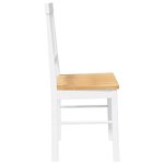 vidaXL Chaises à manger 2 Pièces blanc bois massif caoutchouc