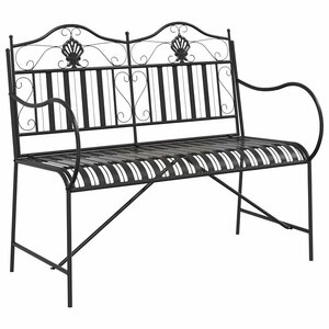 vidaXL Banc de jardin Noir 104 x 54 x 93cm Acier