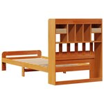 vidaXL Lit bibliothèque sans matelas cire marron 90x200 cm pin massif