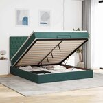 VidaXL Cadre de lit ottoman avec matelas vert foncé 180x200cm velours