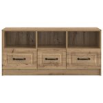 vidaXL Meuble TV Chêne artisanal 102 x 34 5 x 47 cm Bois d'ingénierie