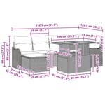 vidaXL Ensemble de canapé de jardin 7 Pièces gris et bleu marine