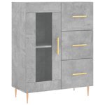 vidaXL Buffet haut Gris béton 69 5x34x180 cm Bois d'ingénierie