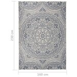 vidaXL Tapis à tissage plat d'extérieur 160x230 cm Motif bleu
