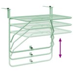 vidaXL Table suspendue de balcon - Vert menthe  60x40 cm  acier