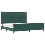 vidaXL Cadre de lit avec tête de lit Vert foncé 200 x 200 cm Velours