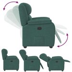 vidaXL Fauteuil inclinable Vert foncé Tissu