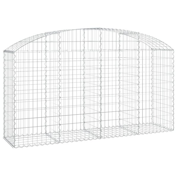 vidaXL Panier de gabions arqué 200x50x100/120 cm Fer galvanisé