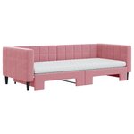 vidaXL Lit de jour avec gigogne et matelas rose 90x200 cm velours